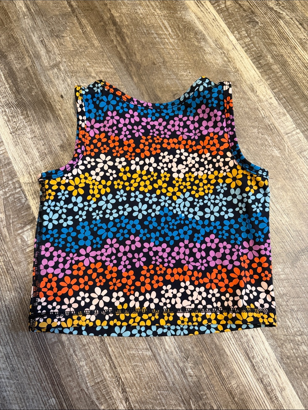 Hanna Andersson Girls Size 6-7, stretchy spandex Girls' Multicolor Floral Tank - Picture 2 of 3